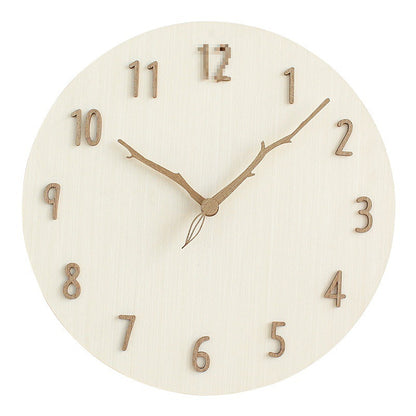 Modern Nordic silent wooden wall clock image