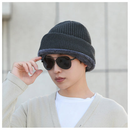 Men's winter beanie hat in dark gray