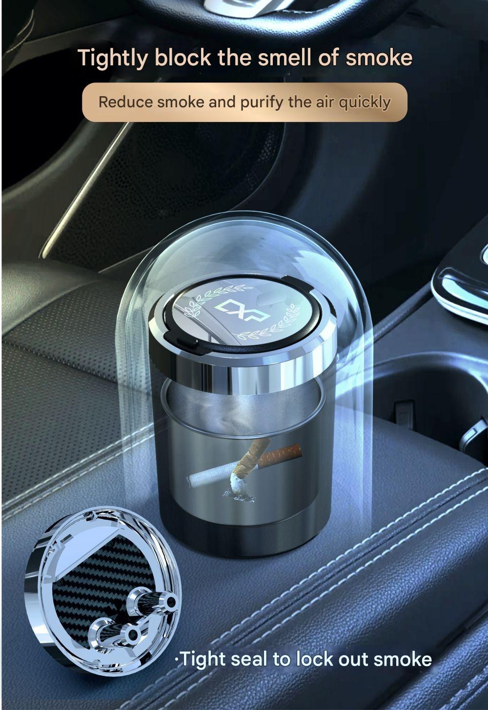 Metal ashtray with bright LED indicator