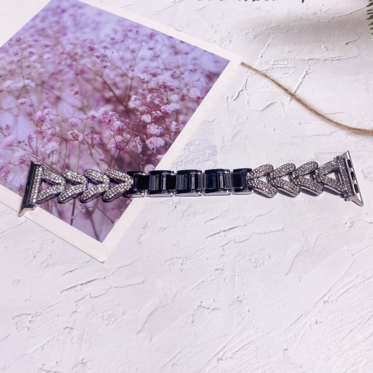 elegant diamond-studded watch band