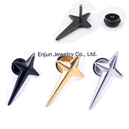 Fashion-forward unisex cross earrings in gold and black