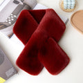 Burgundy Double-Sided Plush Thick Scarf