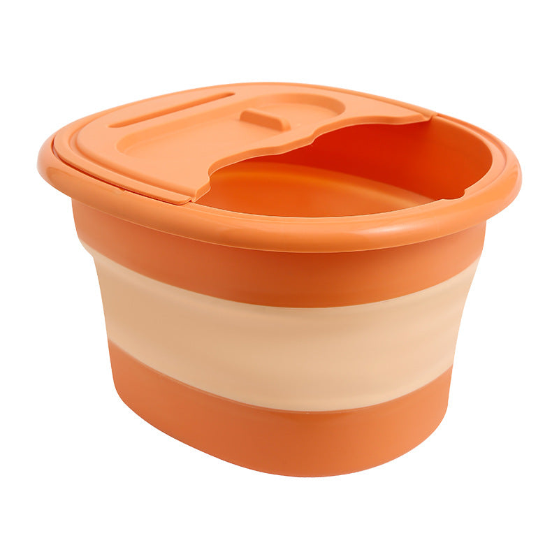 Folding foot soaking bucket in green color