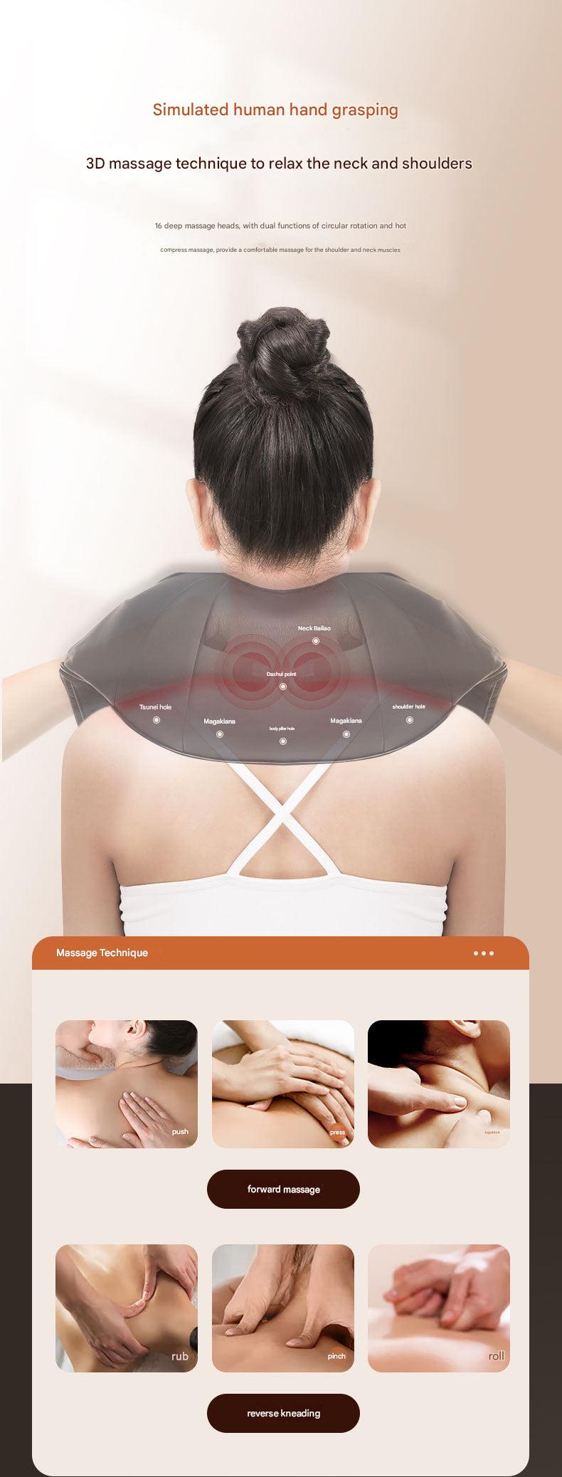 Electric Neck Massager with Heat Feature