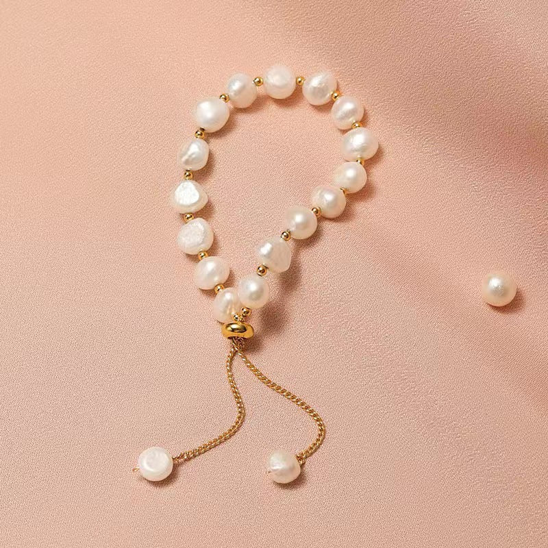 Handmade irregular design pearl bracelet