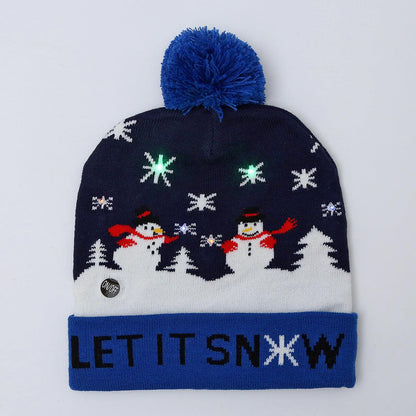 Colorful Christmas knit beanie hat 9