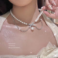 Bowknot Pearl Necklace