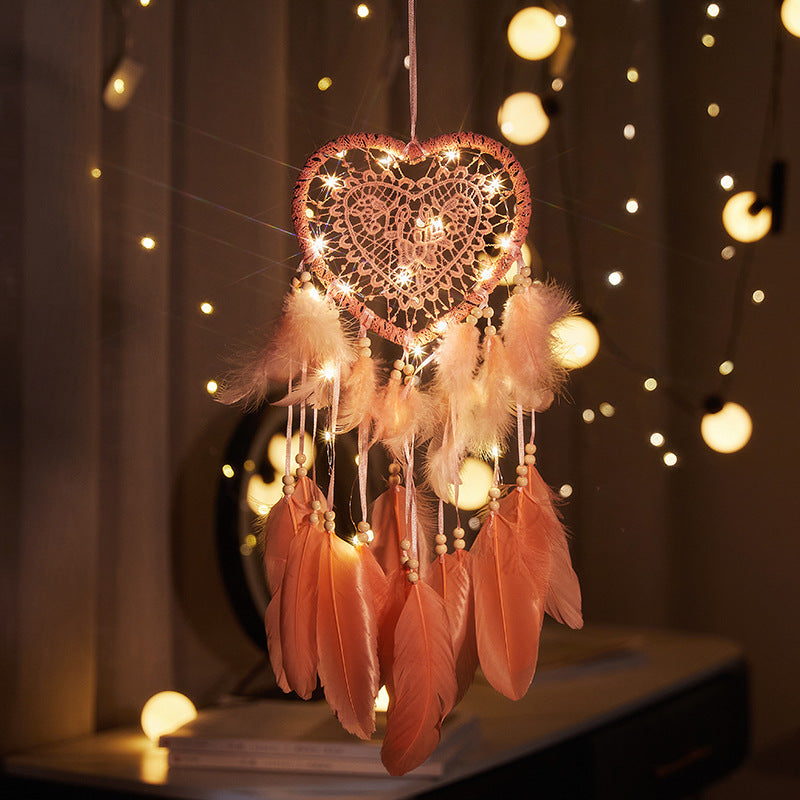 Unique heart dreamcatcher for home ambiance