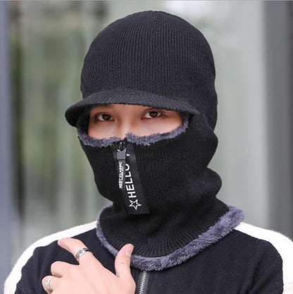 Men's winter fleece knit cap cycling