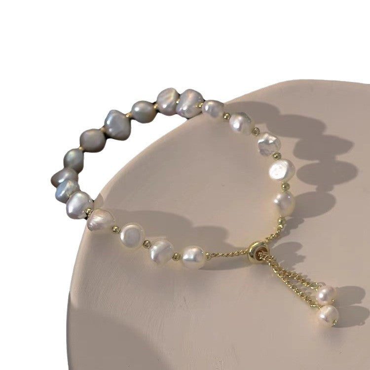 Handmade irregular design pearl bracelet