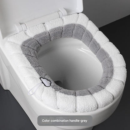 Polyester toilet seat cover for cold weather