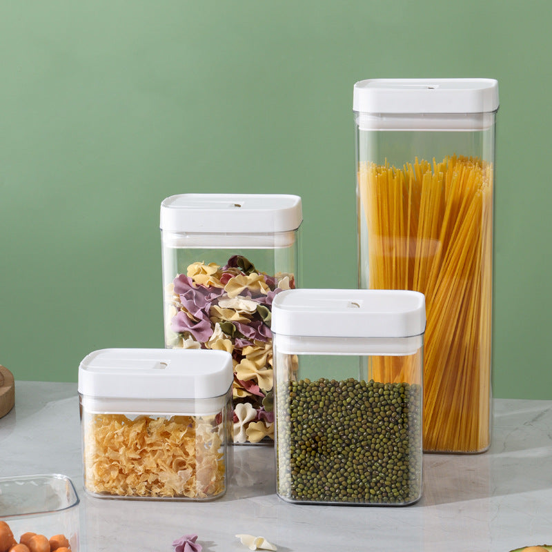 Plastic storage jar with grains