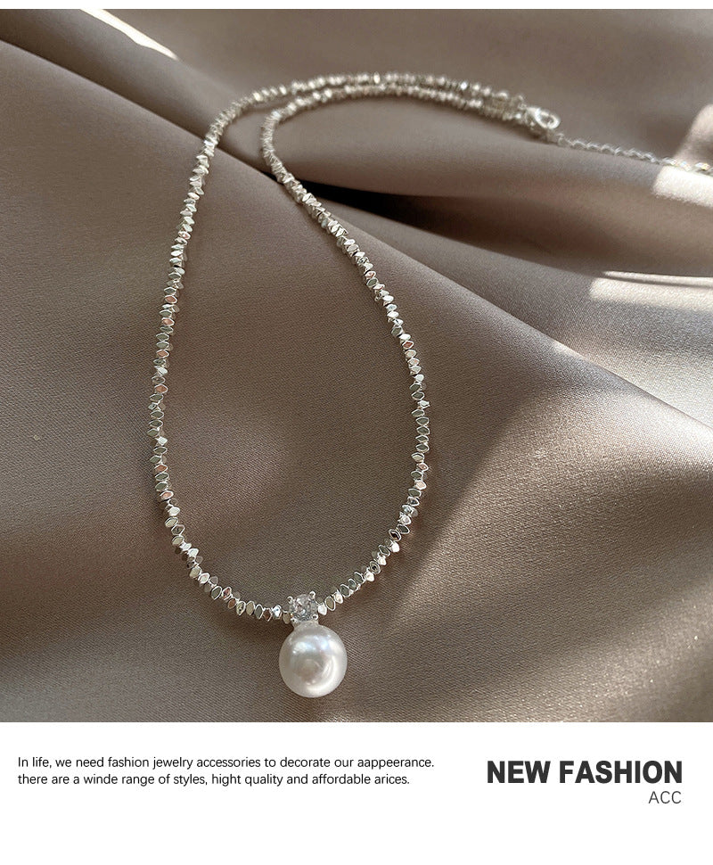 Chic Women's Silver Pearl Necklace Image 7
