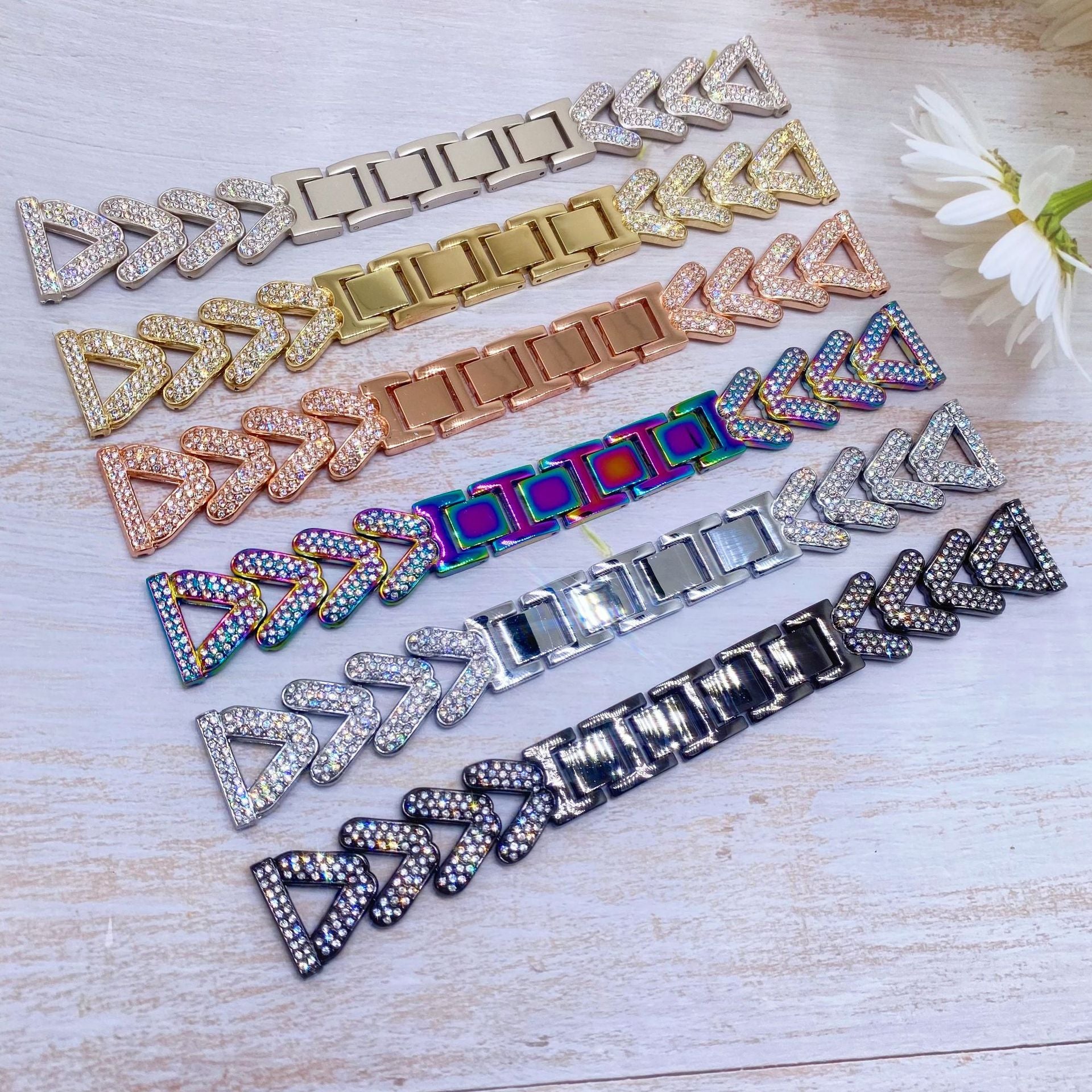 elegant diamond-studded watch band