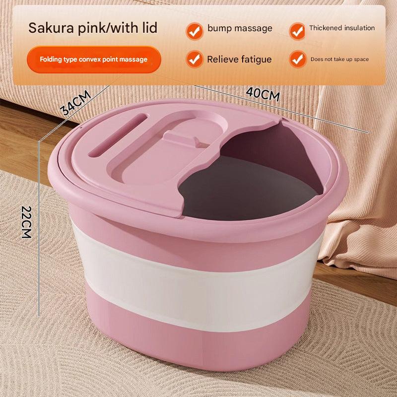 Folding foot soaking bucket in blue color