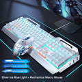 Wired Silver-White - [Ice Blue Light Blue Switch] + Wired Mouse