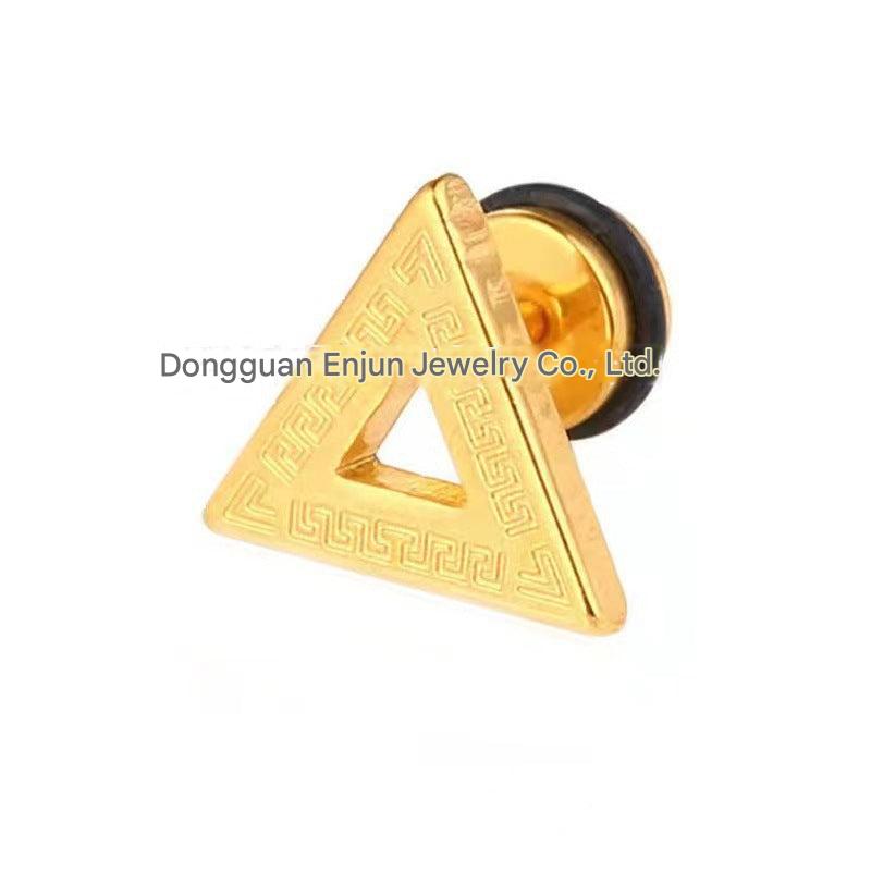Titanium Steel Pyramid Earrings Image 8
