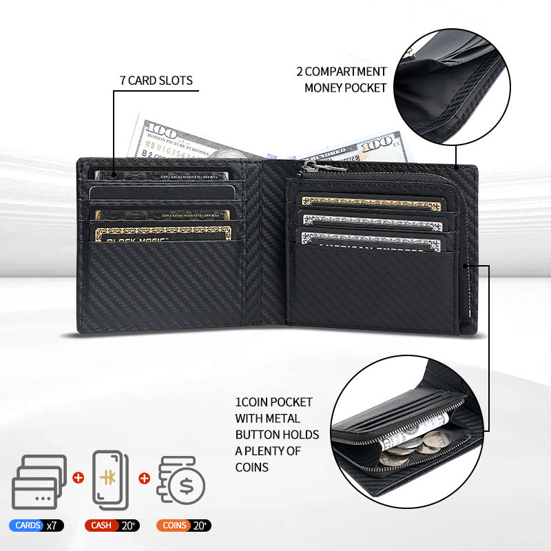 Men's RFID blocking wallet in black