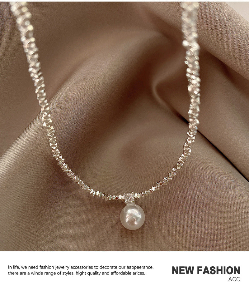 Chic Women's Silver Pearl Necklace Image 5
