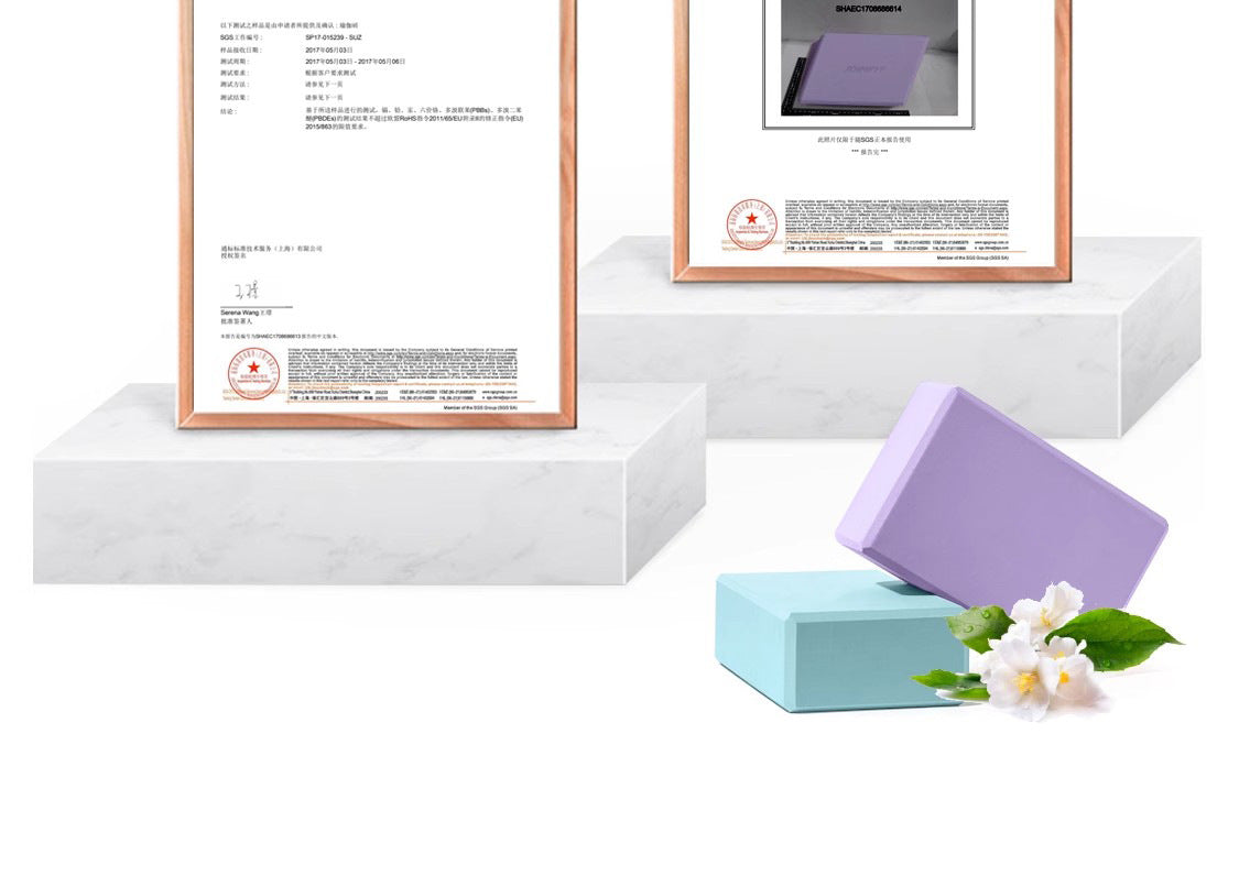 Group of yoga bricks in various colors