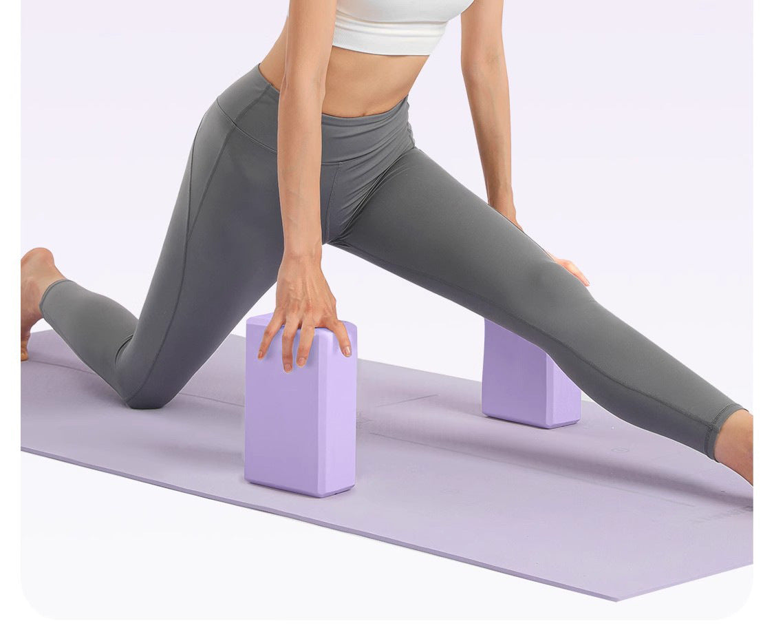 Group of yoga bricks in various colors