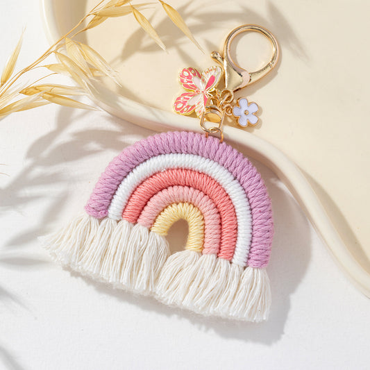Vibrant Multi-Color Butterfly Flower Keychain Pendant Image 4