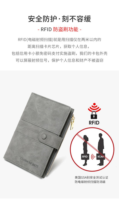 RFID passport holder in black