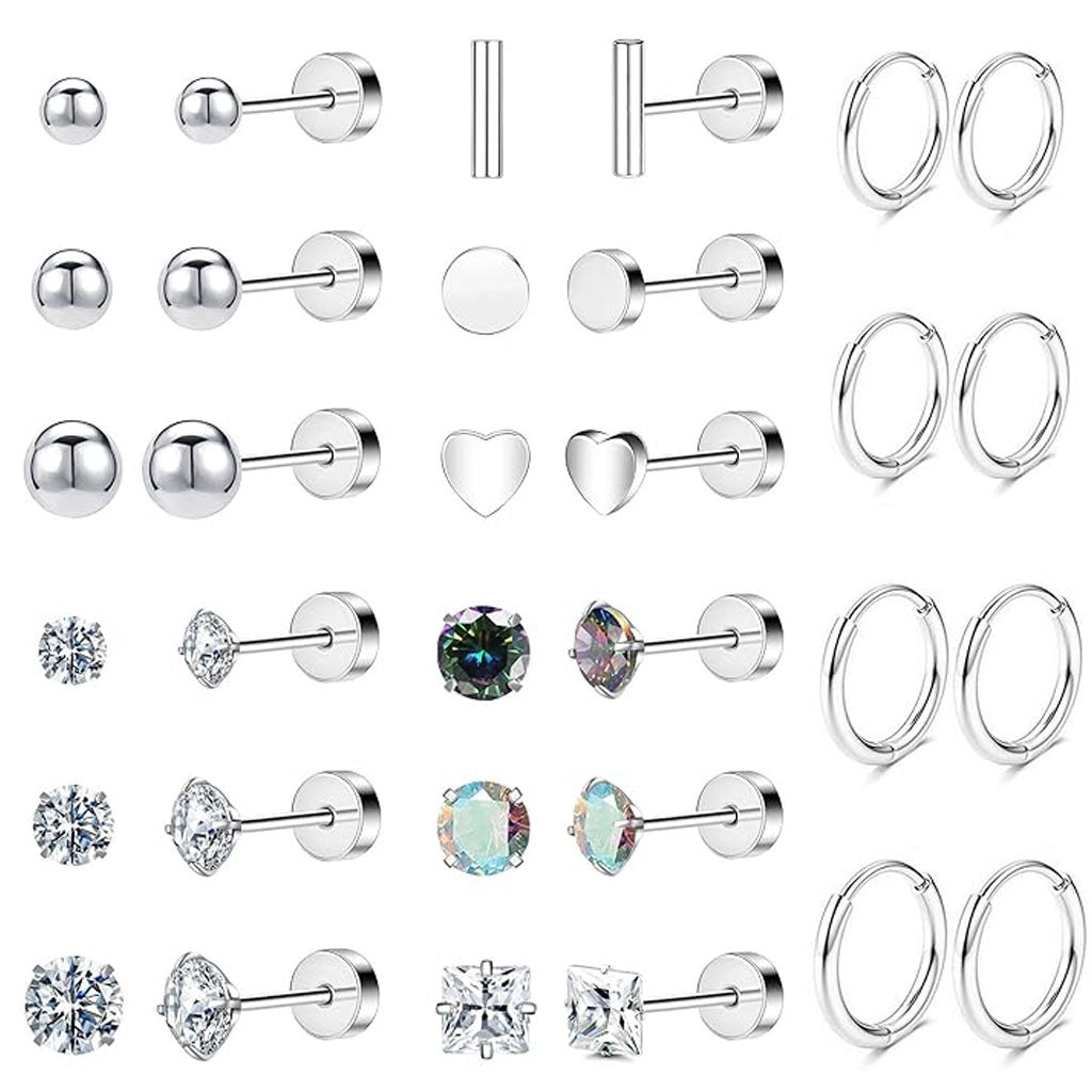 Stainless Steel Geometric Earrings Set Image 7