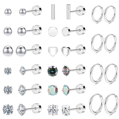 Stainless Steel Geometric Earrings Set Image 7