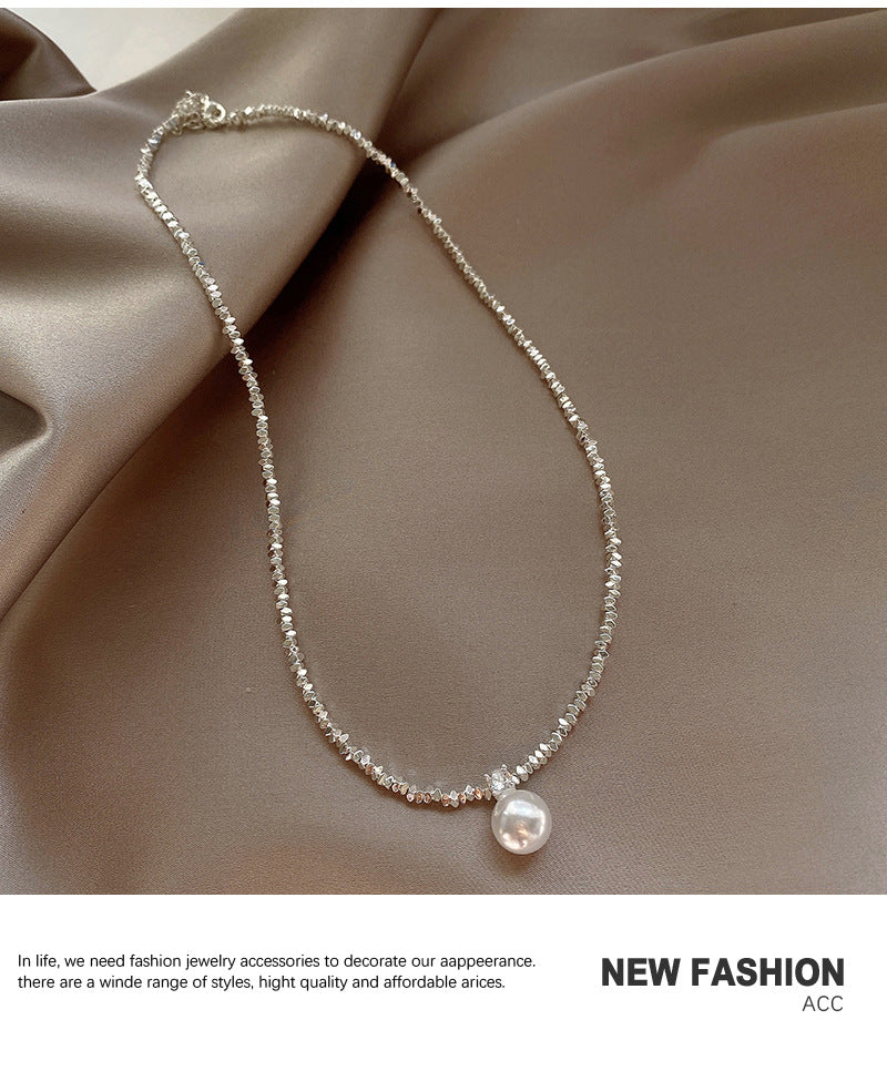 Chic Women's Silver Pearl Necklace Image 4