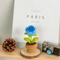 B Style Blue Gradient Rose Potted Plant