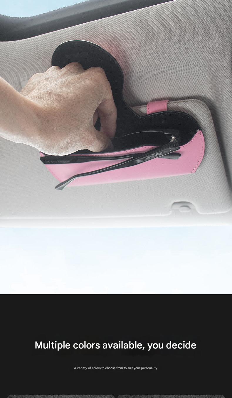 Interior view of car sunglasses holder
