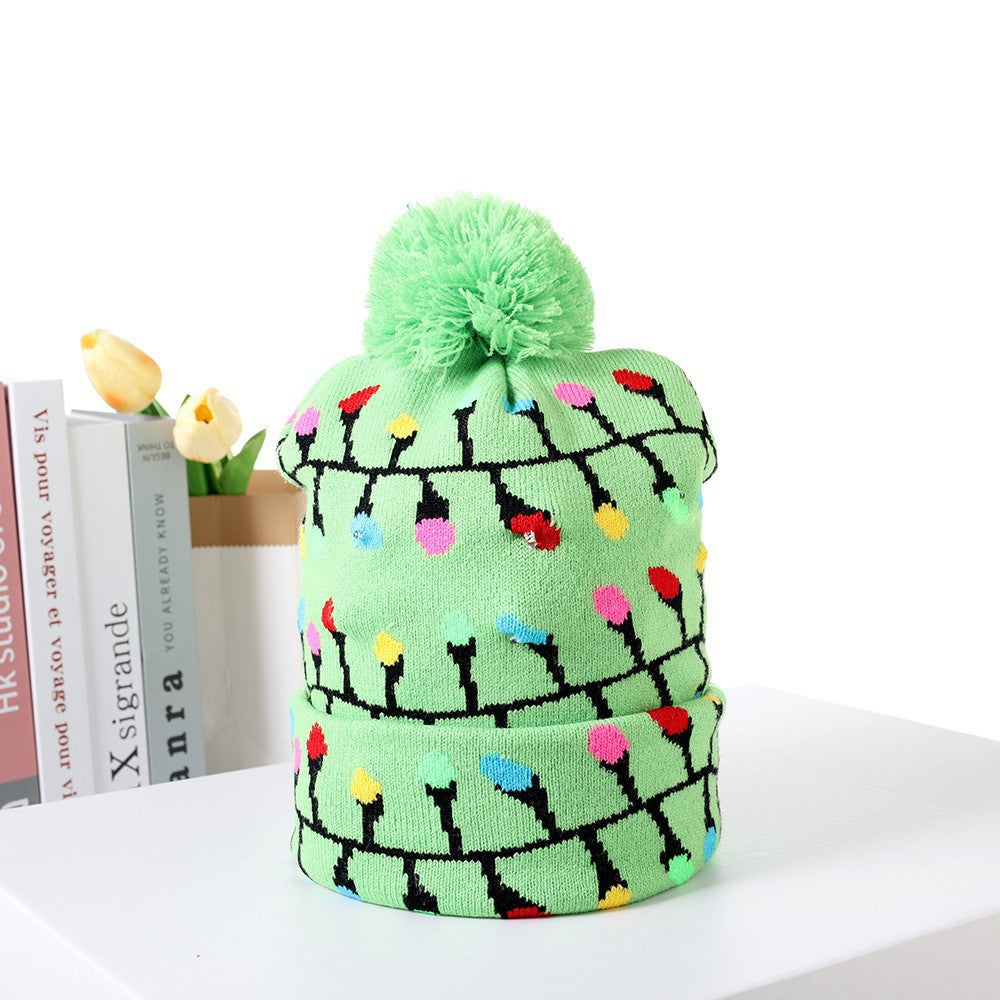 Colorful Christmas knit beanie hat 3