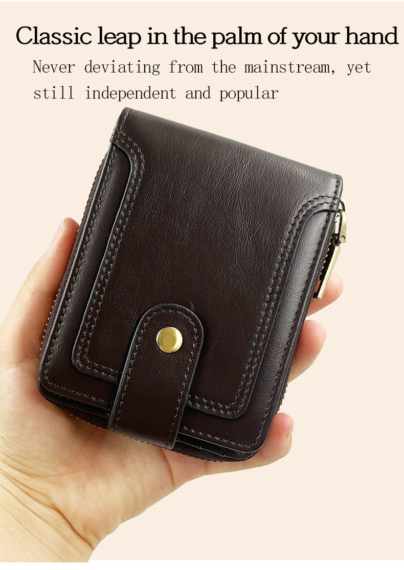 Elegant leather wallet with multi-slot functionality