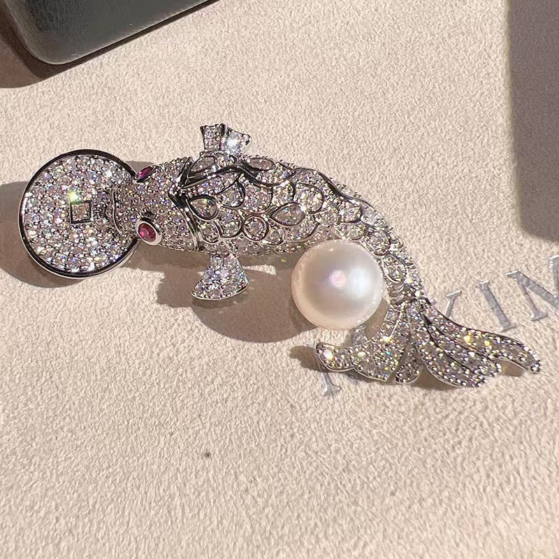 Creative Brooch with gold finish