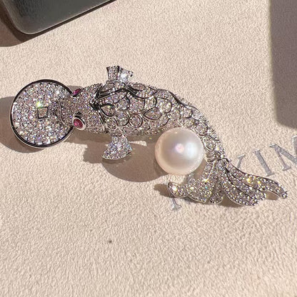 Creative Brooch with gold finish