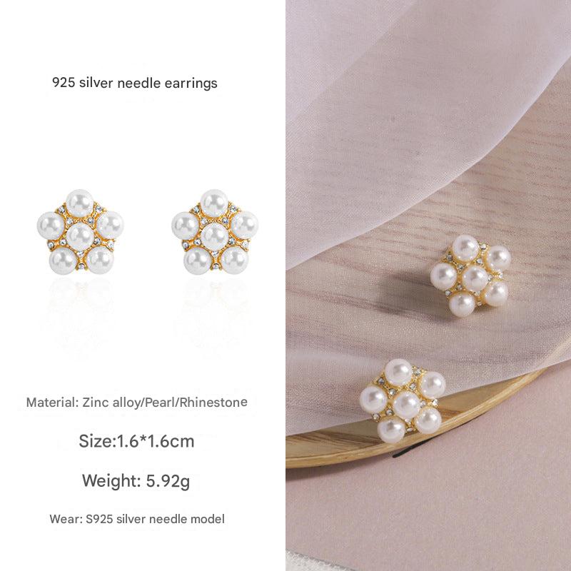 Lightweight Alloy Pearl Earrings