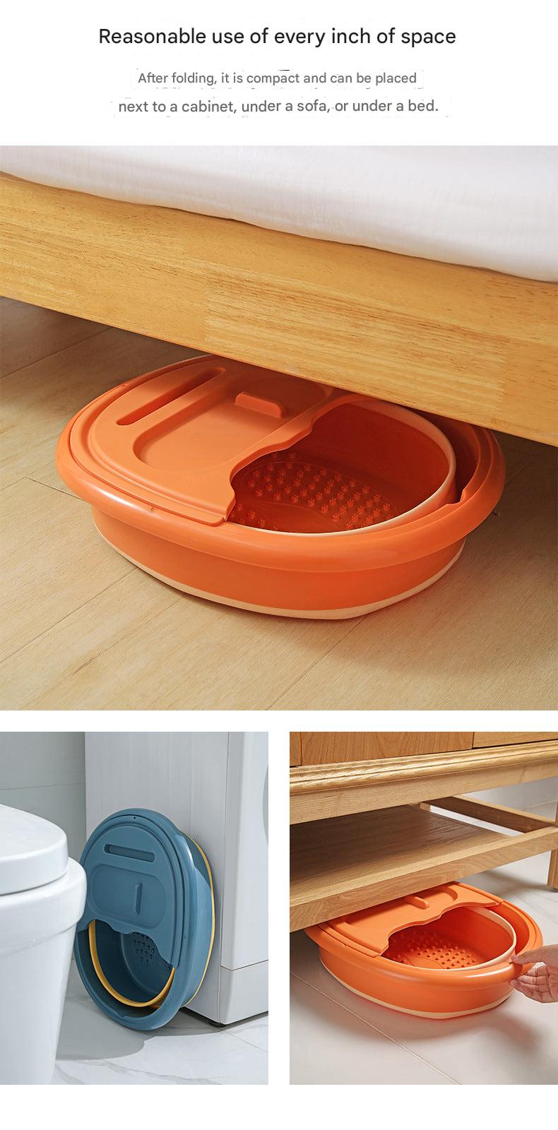 Folding foot soaking bucket in cream color