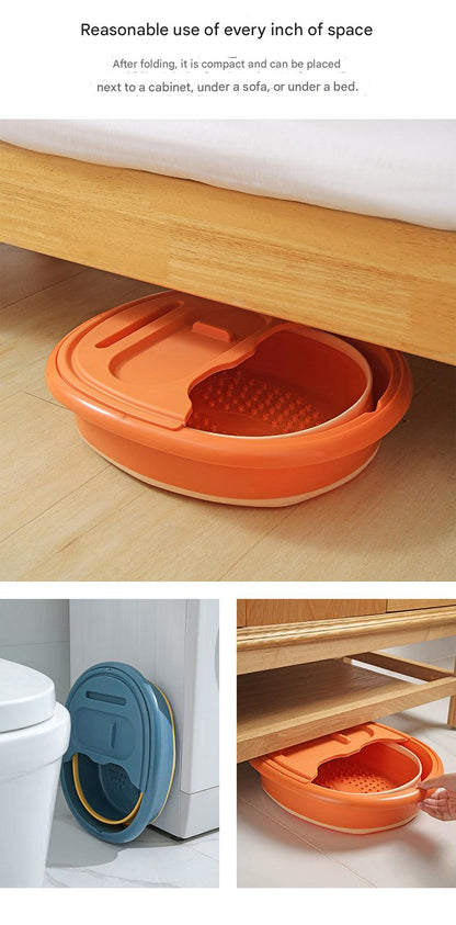 Folding foot soaking bucket in cream color