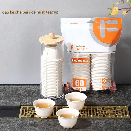 Disposable rice husk tea cup image 4