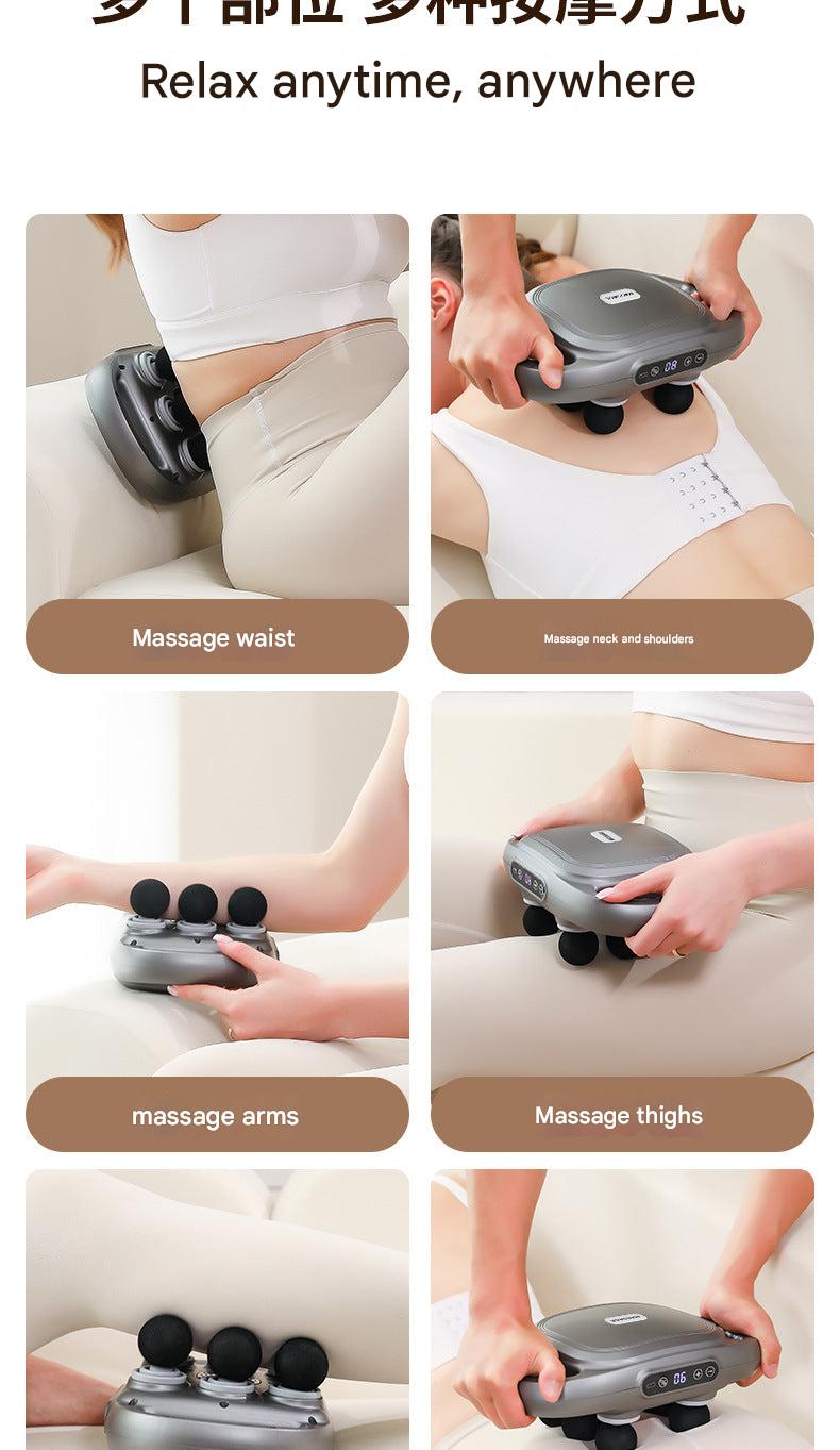 Rechargeable massage gun with multiple heads