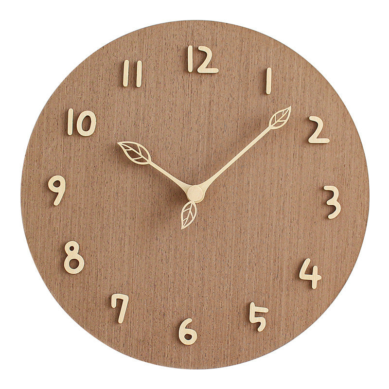 Modern Nordic silent wooden wall clock image