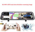 12-Inch Full-Screen Dual Recording (Front 4K + Rear 1080P + Lane Departure + WIFI + GPS Tracking)