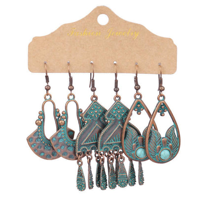 Vintage Bohemian Long Tassel Earrings in Purple - Image 1