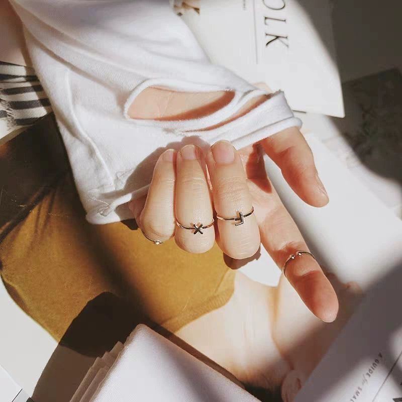 Close-up view of Silver Alphabet Ring 2