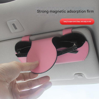 Interior view of car sunglasses holder