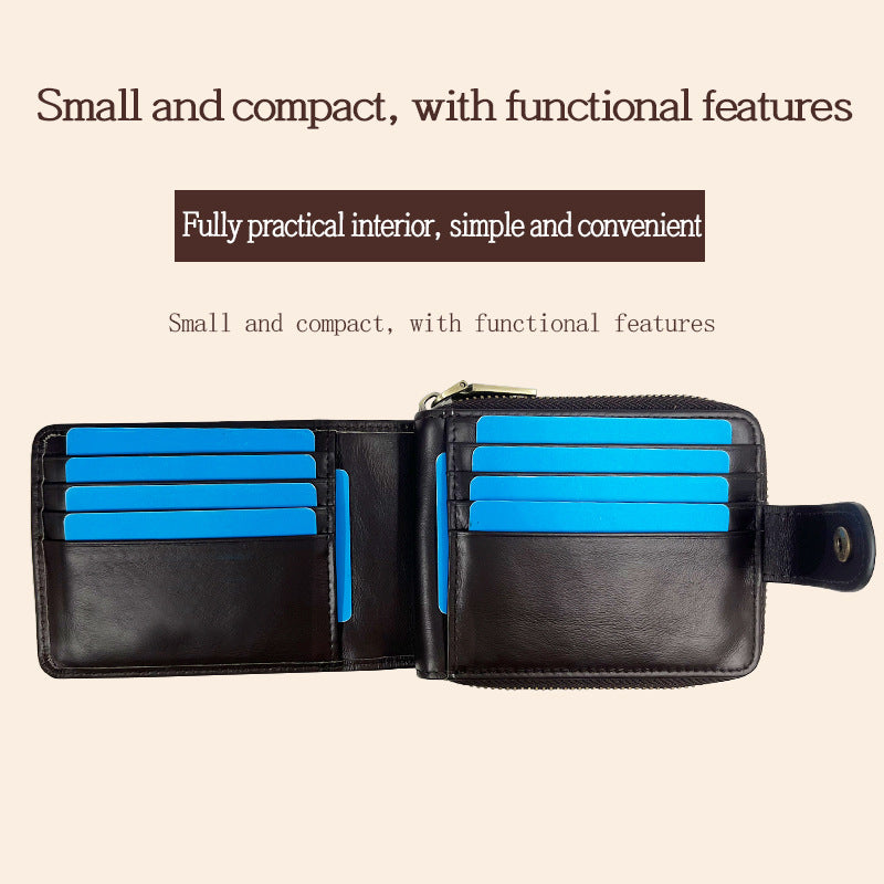 Brown leather men's wallet showcasing card display