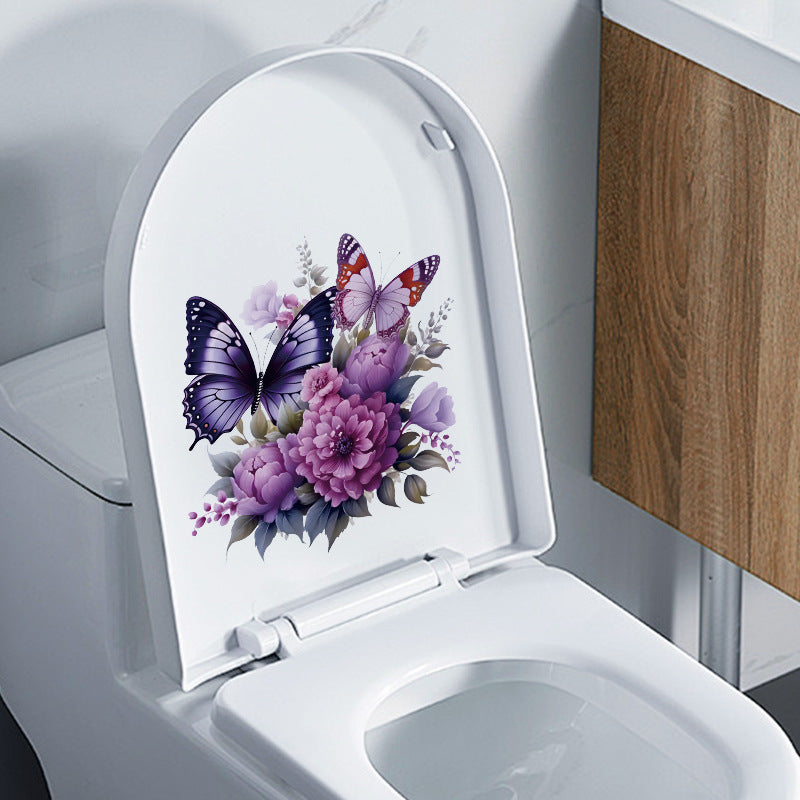 Butterfly toilet sticker design 4
