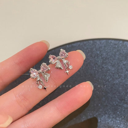 Elegant Bowknot Zircon Ear Studs image 1