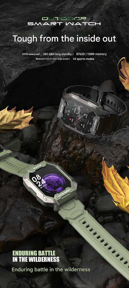 Smartwatch side view with rugged design